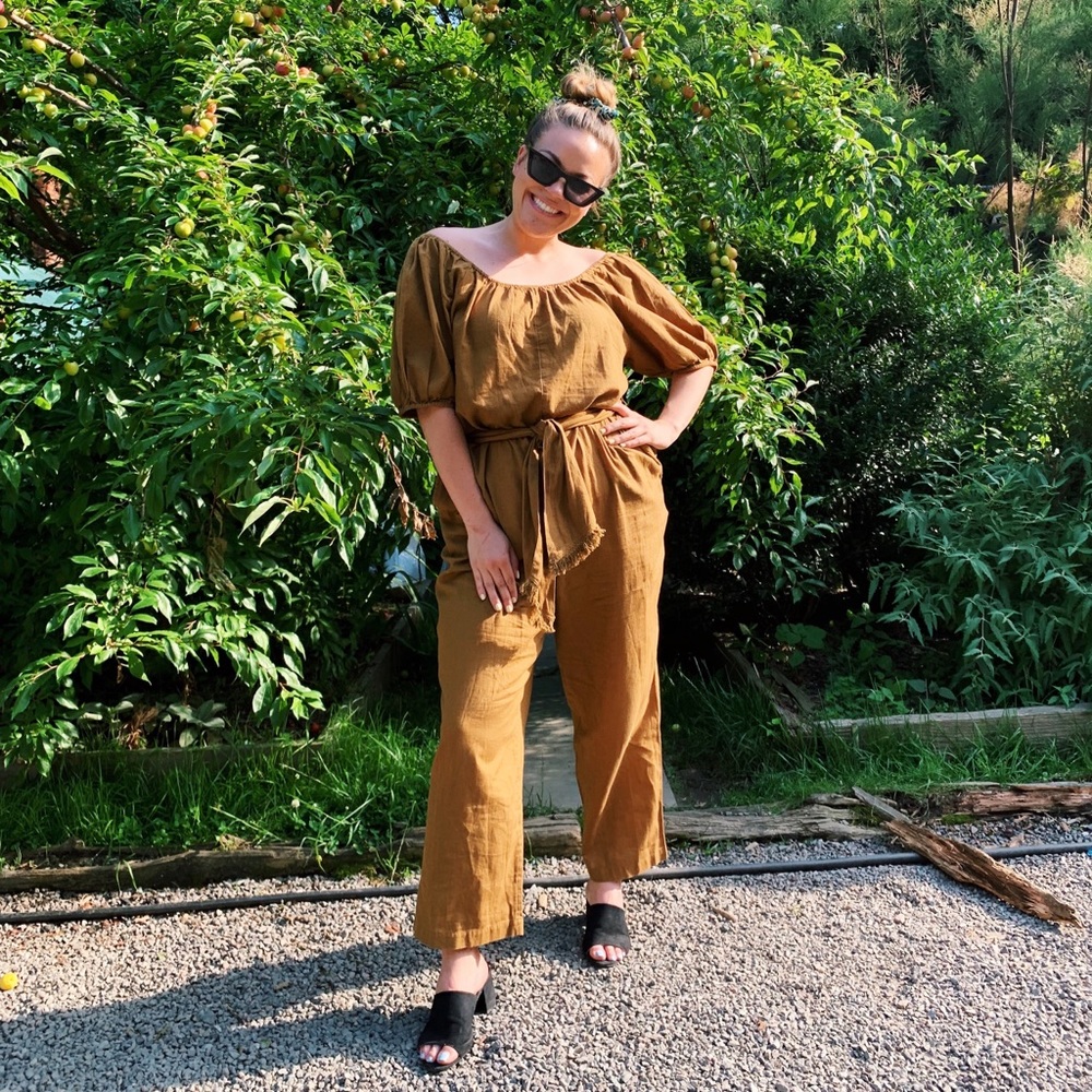 Free People Linen Blend Jumpsuit